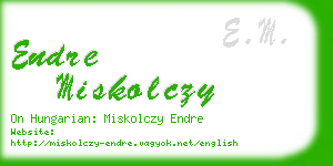 endre miskolczy business card